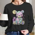 Kawaii Pink Pastel Goth Cute Creepy Teddy Bear Long Sleeve T-Shirt Gifts for Her