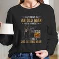 Kelpie An Old Man With A Whisky And A Dog Sitting Near Long Sleeve T-Shirt Gifts for Her