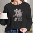 I Love Baby Elephants Funny Cute Chibi Elephant Gift Long Sleeve T-Shirt Gifts for Her