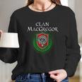 Macgregor Surname Scottish Clan Tartan Crest Badge Long Sleeve T-Shirt Gifts for Her