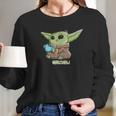 The Mandalorian The Child Grogu Blue Macaron Long Sleeve T-Shirt Gifts for Her