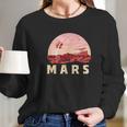 Mars Retro Minimalist 80S Style Martian Space Long Sleeve T-Shirt Gifts for Her