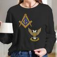 Mens Mason Scottish Rite Split Masonic Wings Up Long Sleeve T-Shirt Gifts for Her