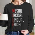 Milf Mesial Incisal Lingual Facial Funny Dental Long Sleeve T-Shirt Gifts for Her