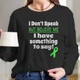 Non Verbal Awareness Cerebral Palsy Brain Damage Awareness Long Sleeve T-Shirt Gifts for Her