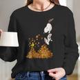 Peanuts Snoopy Jumping Into Leaf Autumn Shirt Long Sleeve T-Shirt Gifts for Her