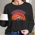 Phoenix Arizona Basketball City Skyline Long Sleeve T-Shirt Gifts for Her