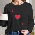 Queen Of Hearts Playing Card Easy Halloween Costume Long Sleeve T-Shirt Gifts for Her