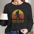 Retro Hide And Seek World Champ Bigfoot Sun Believe Long Sleeve T-Shirt Gifts for Her