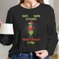 Rock Paper Scissors Throat Punch I Win Funny Grinch Long Sleeve T-Shirt Gifts for Her