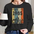 September 1985 36 Birthday 36 Years Old 1985 Birthday Vintage Long Sleeve T-Shirt Gifts for Her