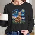 Starry Night Cattle Dog Colorful Long Sleeve T-Shirt Gifts for Her