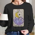 Tarot Card The Moon Xviii Kawaii Goth Pastel Cat Mystical Long Sleeve T-Shirt Gifts for Her