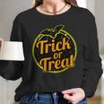 Trick Or Treat Bat Logo Long Sleeve T-Shirt Gifts for Her