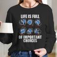 Types Of Baseball Pitches Life Choices Pitcher Player Long Sleeve T-Shirt Gifts for Her