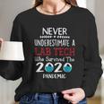 Never Underestimate Who Survived The Pandemic Laboratory Technician Long Sleeve T-Shirt Gifts for Her