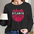 Vintage Downtown Atlanta Georgia Skyline Baseball Long Sleeve T-Shirt Gifts for Her