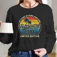 Vintage February 1981 Retro 41 Year Old 41St Birthday Gift Long Sleeve T-Shirt Gifts for Her