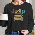 Vintage Jeeps Retro 70S Sunset Paws Print Dog Cat Lover Gift Long Sleeve T-Shirt Gifts for Her