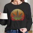 Vintage Marijuana Weed Sunset Long Sleeve T-Shirt Gifts for Her