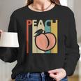 Vintage Peach Fruit Emoji Long Sleeve T-Shirt Gifts for Her