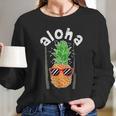 Vintage Pineapple Aloha Sunglasses Hawaiian Long Sleeve T-Shirt Gifts for Her