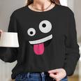 Wild Silly Crazy Eyes Zany Face Emojis Halloween Costume Long Sleeve T-Shirt Gifts for Her