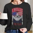 I Willie Love The Usa 4Th Of July Willie Nelson America Usa Independence Day Proud American Long Sleeve T-Shirt Gifts for Her