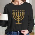 Yahshua Menorah Hebrew Long Sleeve T-Shirt Gifts for Her