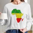 Africa Map Reggae Rasta Green Yellow Red Africa Pride Long Sleeve T-Shirt Gifts for Her