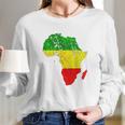 Africa Map Reggae Rasta Long Sleeve T-Shirt Gifts for Her