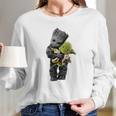 Baby Groot Hugging Baby Yoda Long Sleeve T-Shirt Gifts for Her