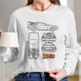 Back To The Future Delorean Blueprint Long Sleeve T-Shirt Gifts for Her