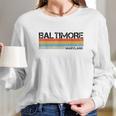 Baltimore Maryland Retro Vintage 80 Stripes Long Sleeve T-Shirt Gifts for Her