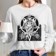 Baphomet Satanist Goat Satanic Dark Art Evil 666 Pentagram Long Sleeve T-Shirt Gifts for Her