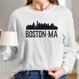 Boston Massachusetts Skyline City Silhouette Youth Long Sleeve T-Shirt Gifts for Her