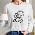 Calvin & Hobbes Comic Running Naked Long Sleeve T-Shirt Gifts for Her