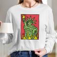 Keith Haring Funny Lady Liberty Long Sleeve T-Shirt Gifts for Her