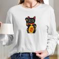 Magic Black Maneki Neko Money Beckoning Lucky Cat Long Sleeve T-Shirt Gifts for Her