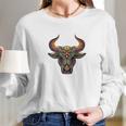 Mosaic Bull Artistic Cow Artist Painting Tee Long Sleeve T-Shirt Gifts for Her