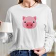 Pig Emoji Cute Porky Head DesignLittle Pink Pig T Shirt Long Sleeve T-Shirt Gifts for Her