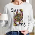 Queen Of Clubs Blackjack Playing Cards Long Sleeve T-Shirt Gifts for Her