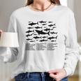 Shark Chart Conservation Funny Humor Fish Jaws Ocean Long Sleeve T-Shirt Gifts for Her