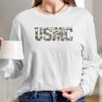 Us Marine Corps Usmc Camo Fill Long Sleeve T-Shirt Gifts for Her