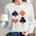 Vintage Poker Playing Cards Long Sleeve T-Shirt Gifts for Her