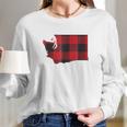 Washington State Seattle Flannel Plaid Long Sleeve T-Shirt Gifts for Her