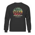 Born In March 1986 Vintage Limited Edition 35Th Birthday Sweatshirt