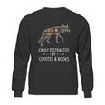 Easily Distracted By Coyotes Books Lover Gift Wolf Pup Sweatshirt