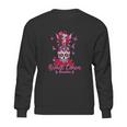 Funny Ribbon Like A Girl Sugar Skull Fight Breast Cancer Awareness Graphic Design Printed Casual Daily Basic Sweatshirt