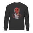 Japanese Red Samurai Oni Ogre Kanagawa Wave Demon Sweatshirt